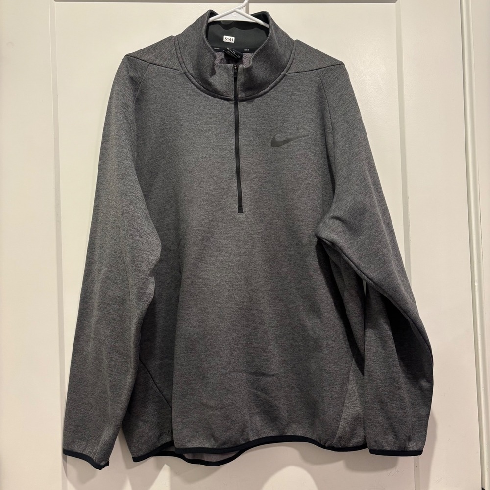 Nike Mens Dri-FIT Quarter Zip Pullover Charcoal Gray Heather XXL 5141